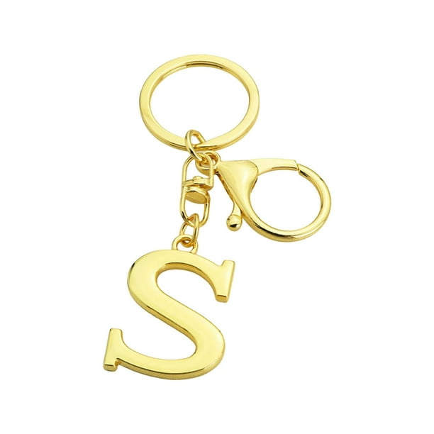 Bolsas de Regalo de Navidad 1 Llavero de Metal con Letras Doradas de a A Z, Colgante de Bolsa de Llavero, Regalo de Navidad Grandes Bolsos de Regalo de Navidad