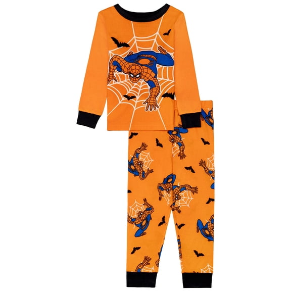 Marvel Boys Halloween Tight Fit Long Sleeve Top and Pant Pajama Set, 2-Piece, Sizes 4-12