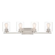 Designers Fountain Liam Platinum (Satin) 4-Light Bathroom Fixture, 93004-SP