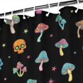 thumbnail image 3 of Black Colorful Skull Mushroom Pattern Shower Curtain 84"x72" ,Bathroom Decorative Shower Curtains Set with 12 Hooks,Modern Waterproof Washable Shower Curtain, 3 of 6