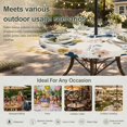 thumbnail image 6 of Round Outdoor Tablecloth with Umbrella Hole and Zipper, Country Flowers Tablecloth with Elastic Waterproof, Blue Farmhouse Plants Wildflowers Retro Patio Table Covers for 55" - 60" Pool Tables, 6 of 9