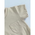 thumbnail image 6 of Hirigin Newborn Infant Baby Boy Girl Basic Plain Pocket Short Sleeve Romper Bodysuit Tops Solid Summer Outfit Clothes, 6 of 7