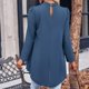 thumbnail image 5 of Camisa de gran tamaño con cuello medio alto para mujer blusas informales traje de trabajo de oficina de gasa, 5 of 9