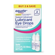 Equate Support Advanced Lubricant Eye Drops, 0.5 fl oz, 2 Pack