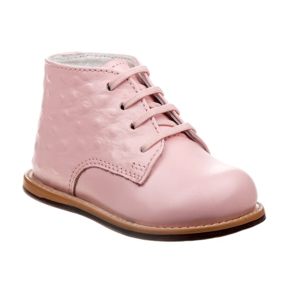 Josmo Unisex Baby Walking Shoes, First Walker Shoes, Genuine Leather Classic Smooth Ostritch Infant Shoes, Matte Pink, Size: 2.5