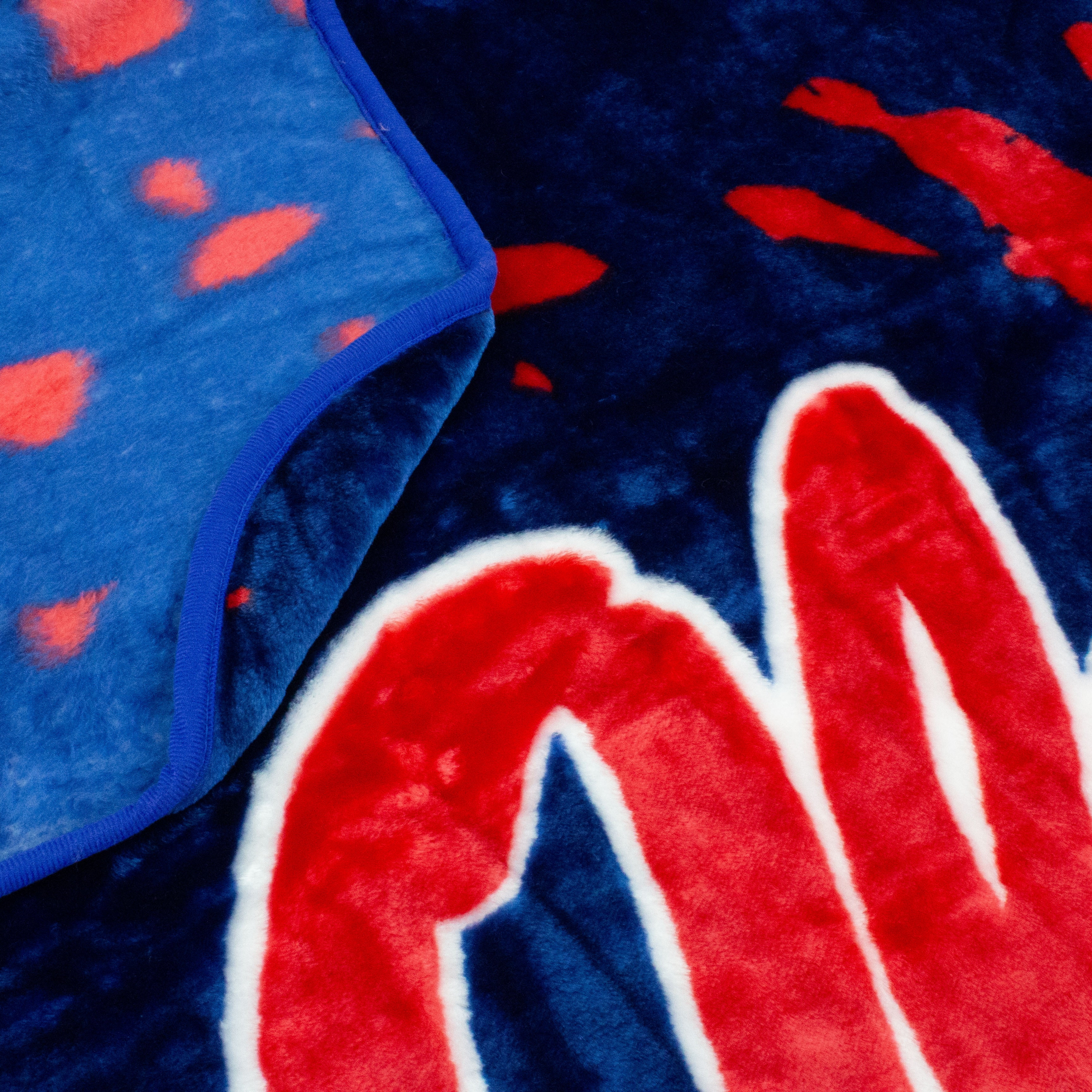 College Covers Ole Miss Rebels Huge Raschel Throw Blanket, Bedspread, 86" x 63"