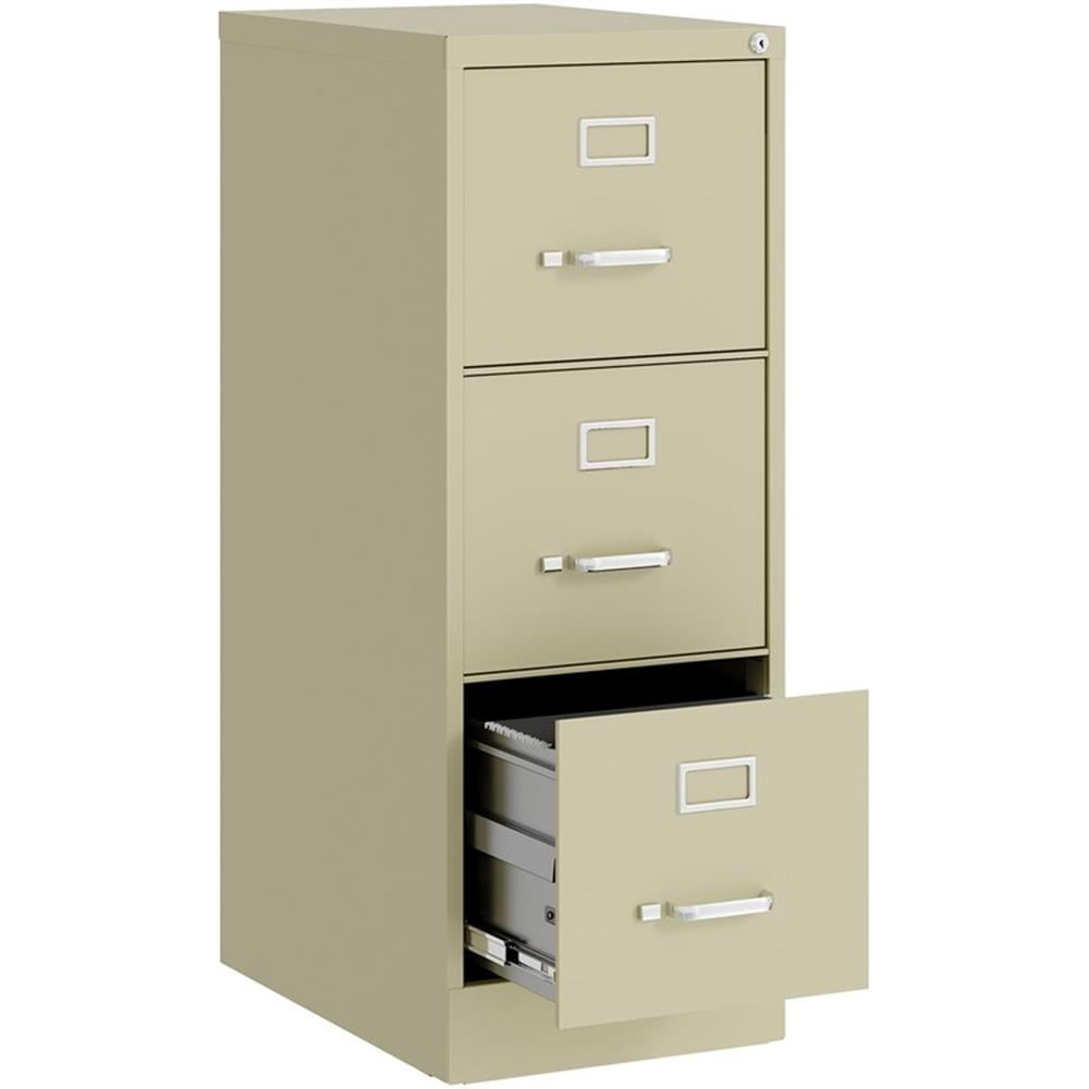 UrbanPro 3 Drawers Vertical Beige Metal Filing Cabinet Pre-assembled