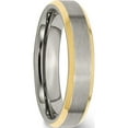 thumbnail image 4 of Titanium Brushed Yellow Ip-Plated 5mm Beveled Edge Band (Size 12.5) Made In China tb311-12.5, 4 of 5