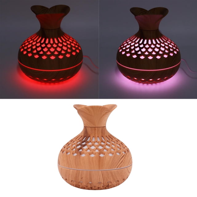 Humidificador Aromático ANGGREK Grano de Madera 300 Ml Funcionamiento Silencioso USB