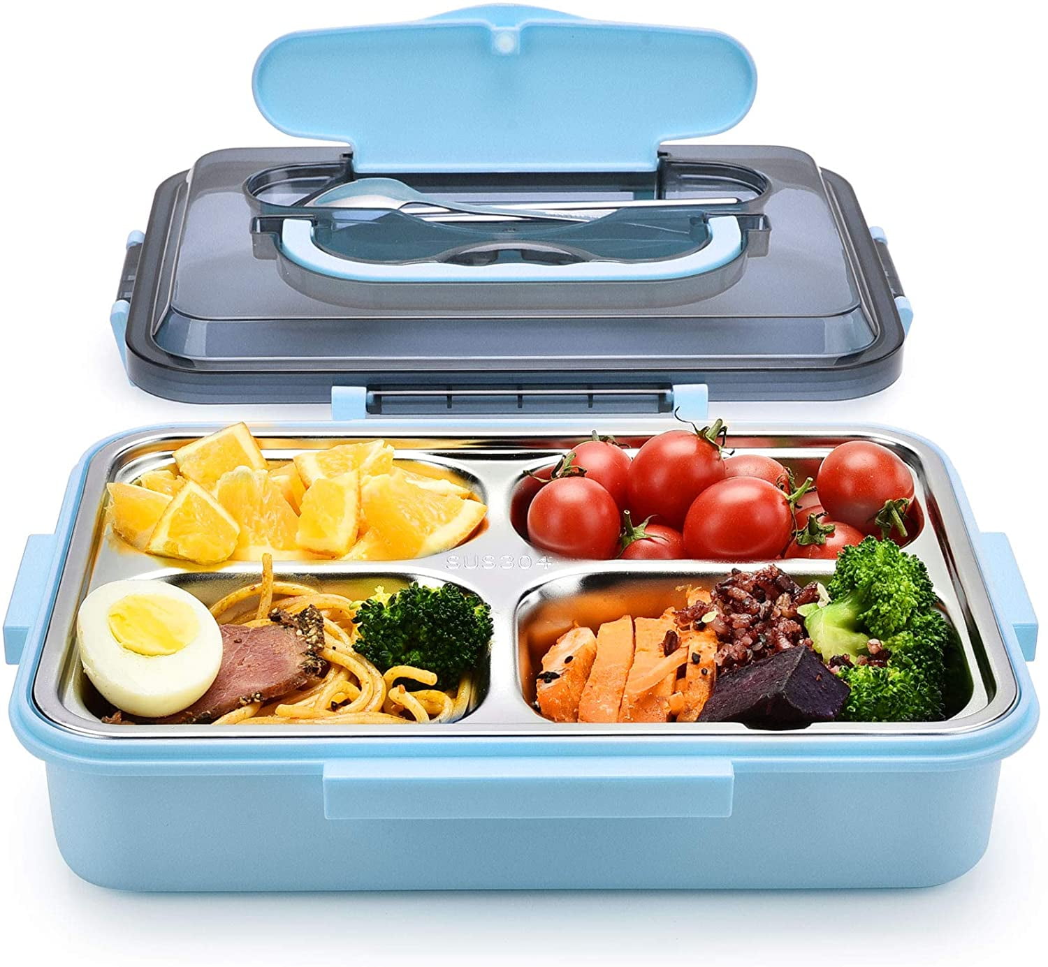 Bento Box with 4 Compartment for Adult Eco-Friendly Portable Food ...
