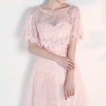 thumbnail image 4 of SWSMCLT Women's Lace Fancy Fashion Mesh Bridal Lace Cape for Wedding Shrug Light Semi Formal Net Fitted Pink One Size, 4 of 4