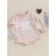 thumbnail image 3 of Bagilaanoe Newborn Baby Girl Oversized Romper Sweatshirt Long Sleeve Bodysuits Letter Embroidery Pullover 3M 6M 12M 18M Infant Casual Tee Tops, 3 of 9