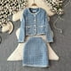 thumbnail image 1 of Conjunto de vestido de dos piezas para mujer, abrigo corto de Tweed de alta calidad, media falda, fragancia francesa pequeña, Otoño e Invierno, 1 of 5