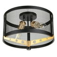 thumbnail image 2 of Takoma 2-Light Black and Soft Gold Wire Mesh Industrial Flush Mount with Metal Mesh Shade - Black and Soft Gold, 2 of 4