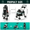 thumbnail image 4 of Yedigre 4-Wheel Folding Pet Stroller with Cup Holder, Large Breathable Mesh – Outdoor Travel Dog Cat Carrier Stroller, 4 of 8