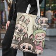 thumbnail image 2 of Bolso de lona Lisa Same Labubu para mujer, bonito bolso de compras con dibujos animados, bolso de hombro informal para estudiantes, bolsos cruzados de The Monsters, 2 of 4