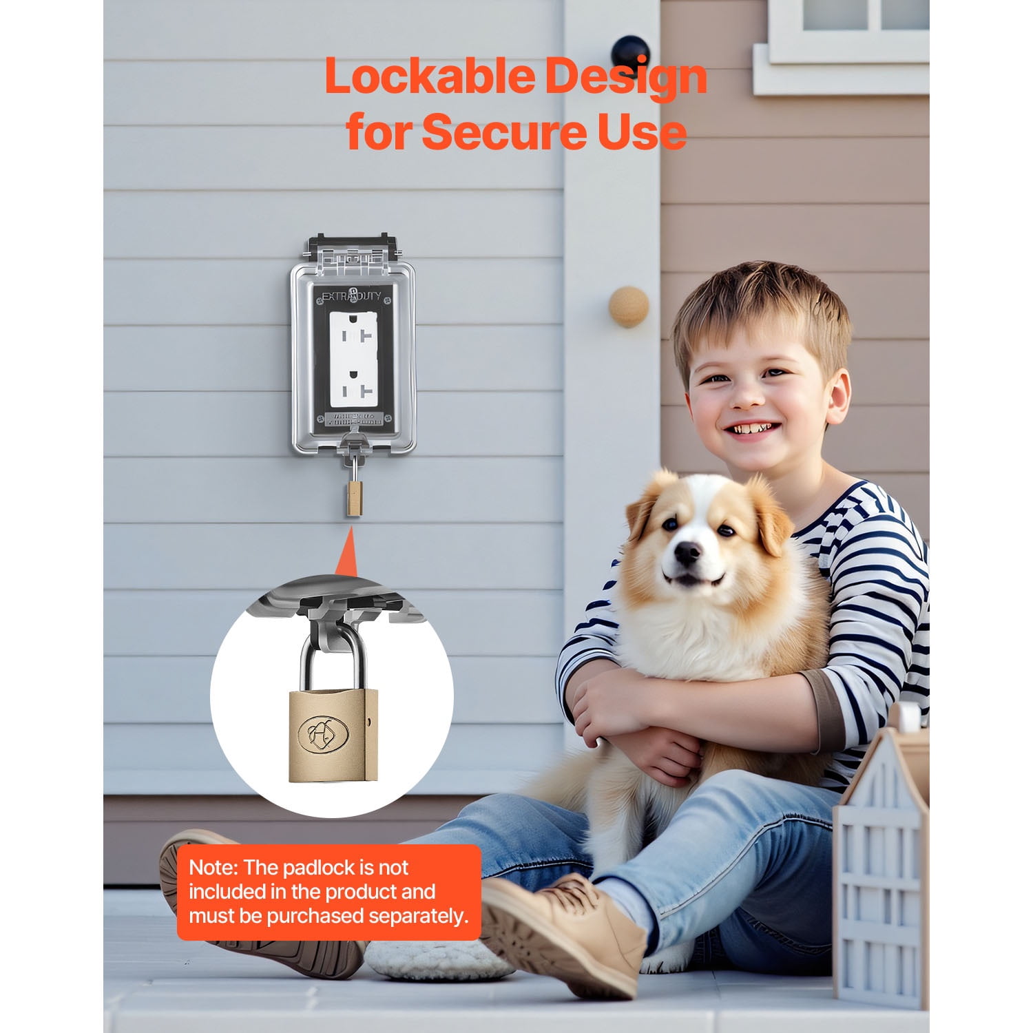 Maircle Weatherproof Electrical Outlet Cover,1-Gang Lockable Outdoor Plug Cover