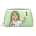 thumbnail image 3 of Bolsa de cosméticos de gran capacidad para enfermeras, bolsa de maquillaje de cuero resistente al agua, neceser para mujer, regalo de enfermera, kit de artículos de tocador, 3 of 5