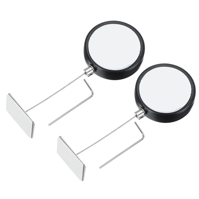 1.5m / 4.9Ft Retractable Remote Control Tether, Security Remote Cable Lock for TV Remotes Black (Square Iron Cap) 2 Pcs
