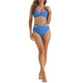 thumbnail image 2 of Conjuntos de bikini halter con push up para mujer de 2 piezas, con lazo ancho, criss cross, parte inferior tipo bandage, trajes de baño, talla X-Large, color azul, 2 of 5