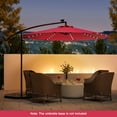 thumbnail image 1 of Costway 10 Ft Patio Solar LED Offset Umbrella 40 Lights Crank Cross Base Wine, 1 of 10