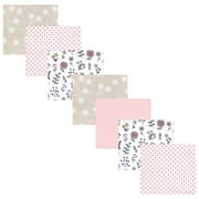 Luvable Friends Hudson Baby Flannel Receiving Blankets 7pk, Pink Dandelion