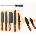 thumbnail image 1 of 8-Piece Black Stainless Steel Knife Set with Leather Knife Roll, Handmade Kitchen Knives – Hawkeen Knife, 1 of 4