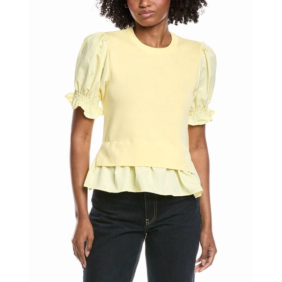 Nanette Nanette Lepore womens Twofer Knit Top, m, Yellow