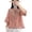 Pink, variant on Loose Fit Embroidered Decor Women's Mandarin Collar Shirt Frog-Button Elbow Sleeve Blouse Casual Fashion Top for All Season Comfy Wear