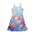 thumbnail image 6 of Uourmeti Girls Birthday Dress with Colorful Butterfly Print Midi Swing Dress for Girls Spaghetti Strap A Line Swing Short Dresses for Summer Playwear,3-4T, 6 of 7