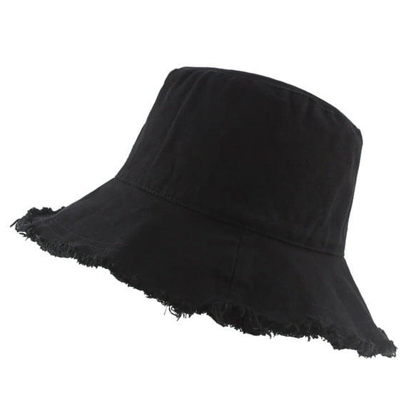 beishanbush Bucket Hats Fashion Lady Casual Cap Women Pure Color Sun Hat Elegant Beach Hat Fisherman Hat Black