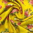 thumbnail image 1 of Sonakshi Fashion Yellow Printed Fabric Flower Japan Crepe Satin 42 Inch Wide Bundles for Sewing, By The Yard, 1 of 3