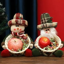 LEFTHIGH Home Christmas Candy Basket Decorations Christmas Desktop Ornaments Children's Candy Fruit Basket Christmas Gift Birthday Gifts