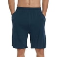 thumbnail image 4 of MoFiz Men's Solid Bamboo Pajama Shorts with Pockets Loungewear 3-Pack for Men, 4 of 8