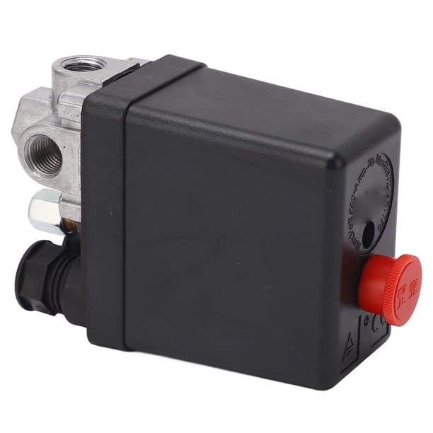 Interruptor De Presión Del Compresor De Aire De 4 Puertos, 20 A CA 240 V Interruptor De Presión Del Compresor De Aire Servicio Pesado NPT1/4 Pulg. Rosca Hembra De 6 A 8 Kg Para