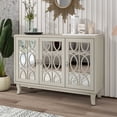 thumbnail image 2 of Kadyn Sideboard with Glass Doors, Accent Storage Cabinet with 3 Door, Sideboard Buffet Cabinet for Hallway, Champagne, 2 of 13