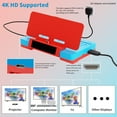 thumbnail image 4 of Portable Docking Station Charger Compatible with Nintendo Switch/Switch OLED - 4 Joy-pad Charging Dock, TV Base, 4K HDMI-Red Blue, 4 of 7