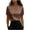 Brown, variant on Women's Pearls Beaded Satin Tops Silky Smooth Crew Neck Short Sleeve Shirts Loose Fit Dressy Casual Solid Color Blouses L