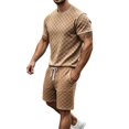 thumbnail image 6 of Gytharion 2 Piece Classic Summer Outfits for Men Round Neck Short Sleeve T-shirt with Elastic Waist Shorts Sets Soild Color Casual Sets, 6 of 8