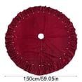 thumbnail image 2 of 60 Inch Velvet Christmas Tree Skirt with Ruffled Hem Pearls and Bow Ties,Luxury Plush Round Tree Skirt, Classic Farmhouse Style for Indoor Christmas Home Decorations-Brown, 2 of 8