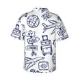 thumbnail image 3 of Disketp Hawaiian Shirts For Men,World Travel2 Print Mens Casual Short Sleeve Button Down Shirts Beach Shirt, 3 of 8