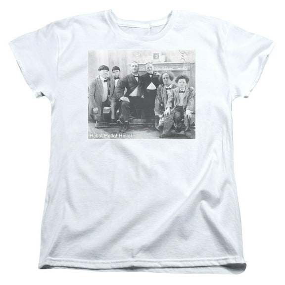 Three Stooges Hello S/S Women's T-Shirt White