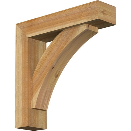 

Ekena Millwork 6 W x 24 D x 24 H Thorton Block Rough Sawn Bracket w/ Offset Brace Western Red Cedar