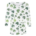 thumbnail image 4 of WTXUE Plus Size St Patricks Day Shirt 3/4 Sleeve Shirts Crewneck Tops Fitted Tops Loose Fit Blouses Cute Tops Work Blouses Oversized Tshirts Holiday&nbsp;Shirts Funny Shirts Saint Shirts Pink S, 4 of 4
