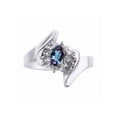 thumbnail image 1 of Rylos 14K White Gold Floral Designer Ring with 6X4MM Oval Gemstone & Sparkling Diamonds - Birthstone Alexandrite Jewelry Size 9, 1 of 7