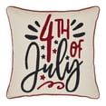 thumbnail image 4 of VHC Brands Patriotic 4th Of July Pillow 18x18, Independence Day Decor, 4th Of July Celebration, Embroidered Cotton Pillow, Perfect For Bedroom, Entry, Living Room, Square Shape, Americana, Natural, 4 of 6