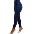thumbnail image 3 of Enwejyy Women's Stretch Slim Fit Butt Lift Ninth Pants Faux Denim Jegging Leggings, 3 of 4