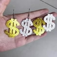 thumbnail image 6 of Earrings for Everyday Style Dollar Sign Shape Jewelry with Acrylic Fusion in Modern Hop for All Genders on Platform Competitive Analysis, 6 of 6