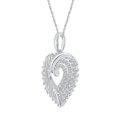 thumbnail image 4 of 1/2 Carat tw Cubic Zirconia Open Heart Cluster Charm Necklace Pendant in 925 Sterling Silver Jewelry, 4 of 5