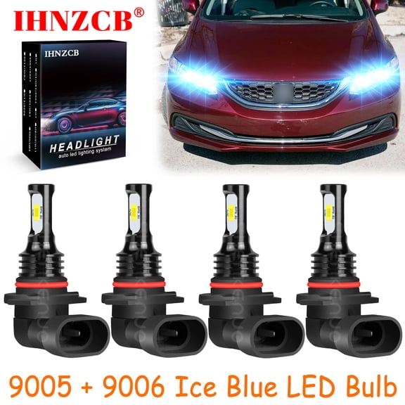 IHNZCB 9005 9006 for Honda Civic 2004-2013 Ice Blue Led Headlights Bulb High Low Beam,HKL,Y31